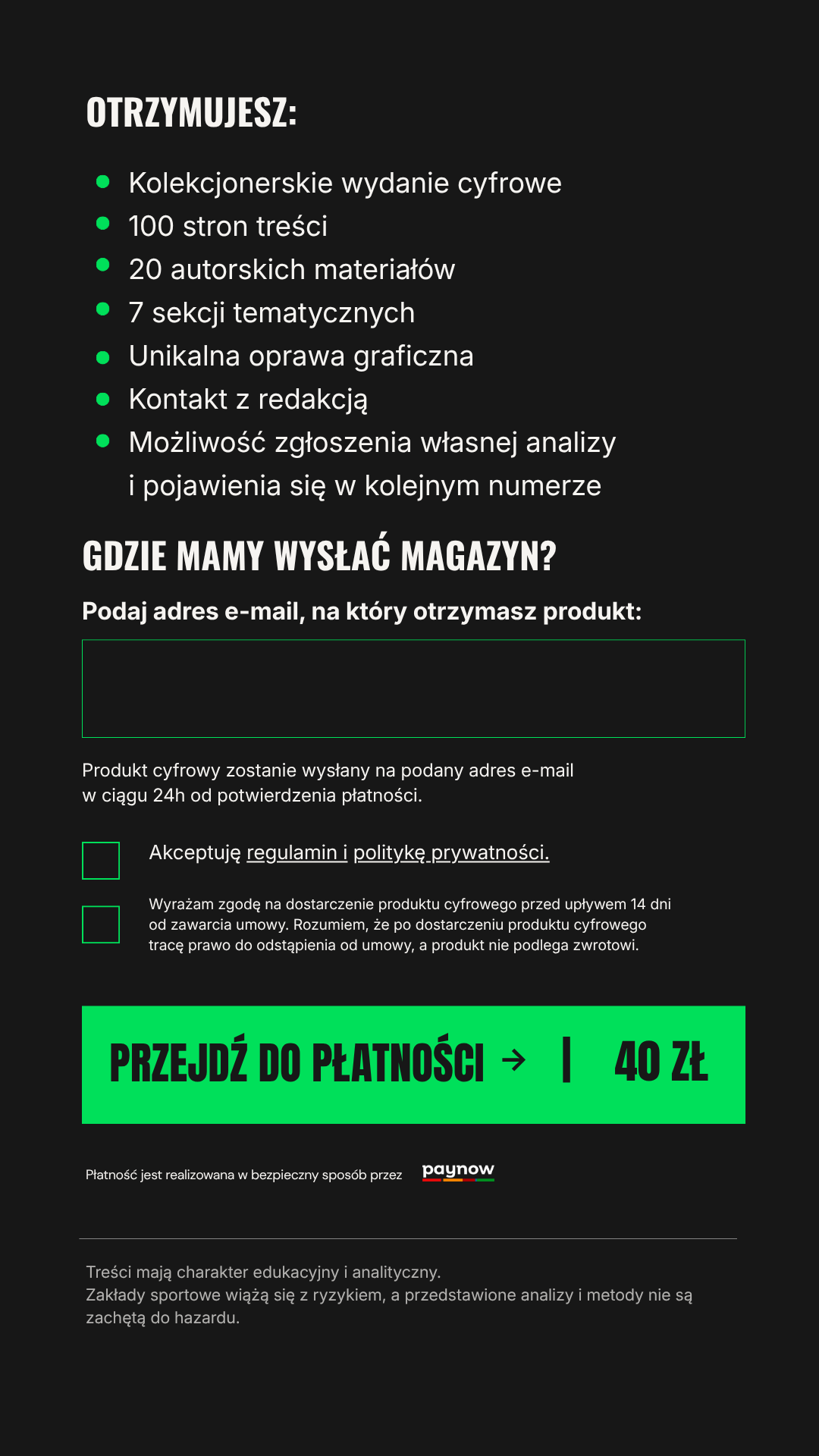 Dane do zamówienia magazynu Krawędź